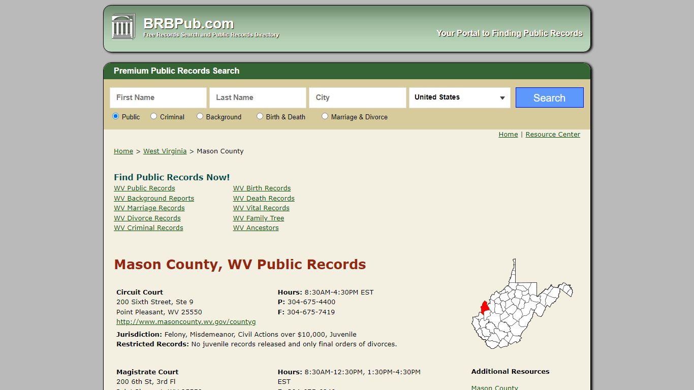 Mason County Public Records | Search West Virginia ...